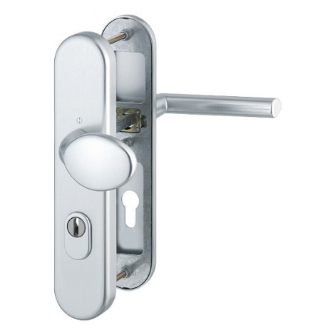 HOPPE Stockholm Schutzbeschlag mit Zylinder-Abdeckung SK2 - F1 Aluminium Natur - 72 mm 