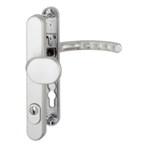HOPPE Luxembourg Profiltür-Schutzbeschlag mit Zylinder-Abdeckung - Knopf - F1-2 Aluminium Natur matt