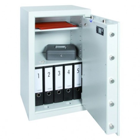 FORMAT Wertschutzschrank Orion 70-410 im geöffnetem Zustand in Lichtgrau (RAL 7035)