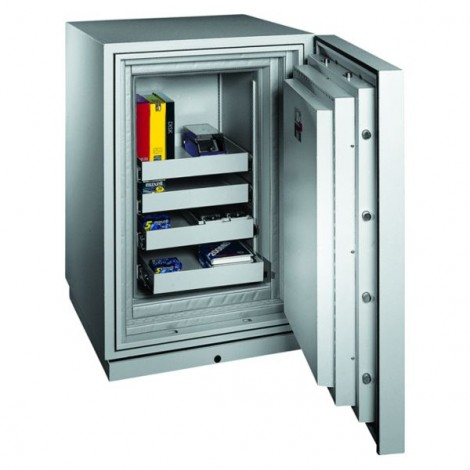 FORMAT Datensicherungstresor Fire Star PLUS 3 im geöffnetem Zustand in RAL 7035 (Lichtgrau)