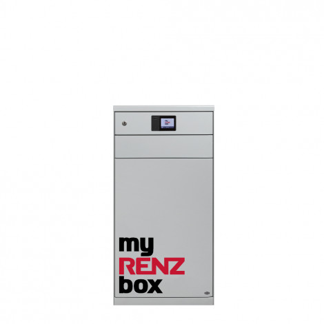 RENZ eQUBO Paketkasten mit 2 Paketfächern XS und XL in Verkehrsweiß
