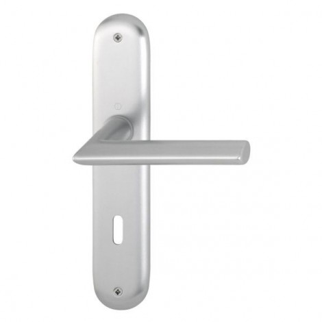 HOPPE Stockholm Langschild-Garnitur 1140/273P - F1 Aluminium Natur - Ovalbart