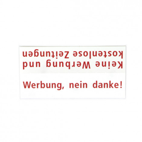 RENZ Kunststoff-Namenschildeinlage - Werbung Nein danke