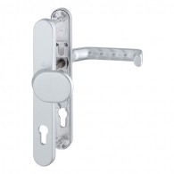 HOPPE Liverpool Profiltür-Langschildbeschlag - gekröpfter Knopf - F1-2 Aluminium Natur matt