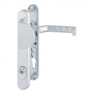 HOPPE Liverpool Profiltür-Schutzbeschlag mit Zylinder-Abdeckung - gekröpfte Griffplatte - F1 Aluminium Natur