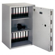 FORMAT Wertschutzschrank Pegasus 375 im geöffnetem Zustand in RAL 7035 (Lichtgrau)