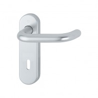 HOPPE Paris Kurzschild-Objektgarnitur - F1 Aluminium Natur - Ovalbart