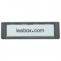 leabox Namensschild grau 75x22