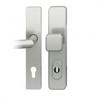 FSB Schutzbeschlag 7381 als Wechselgarnitur mit Kernziehschutz und beidseitigem Schildbeschlag (Aluminium F1)