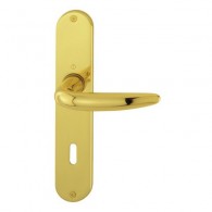 HOPPE Atlanta Langschild-Garnitur M1530/302 - F71 Messing poliert - Ovalbart