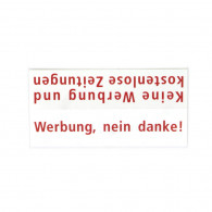 RENZ Kunststoff-Namenschildeinlage - Werbung Nein danke