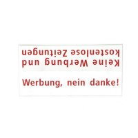 RENZ Kunststoff-Namenschildeinlage - Werbung Nein danke