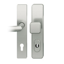 FSB Schutzbeschlag 7381 als Wechselgarnitur mit Kernziehschutz und beidseitigem Schildbeschlag (Aluminium F1)