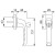 Produktzeichnung HOPPE London Fenstergriff 013S/U34 + TBT1