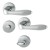 HOPPE Genova Rosetten-Garnitur - F45-R satiniert verchromt/verchromt mit Resista - WC/Bad